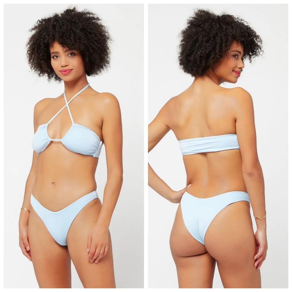 L*Space Shimmer Dawn Cabana Bikini Set Blue